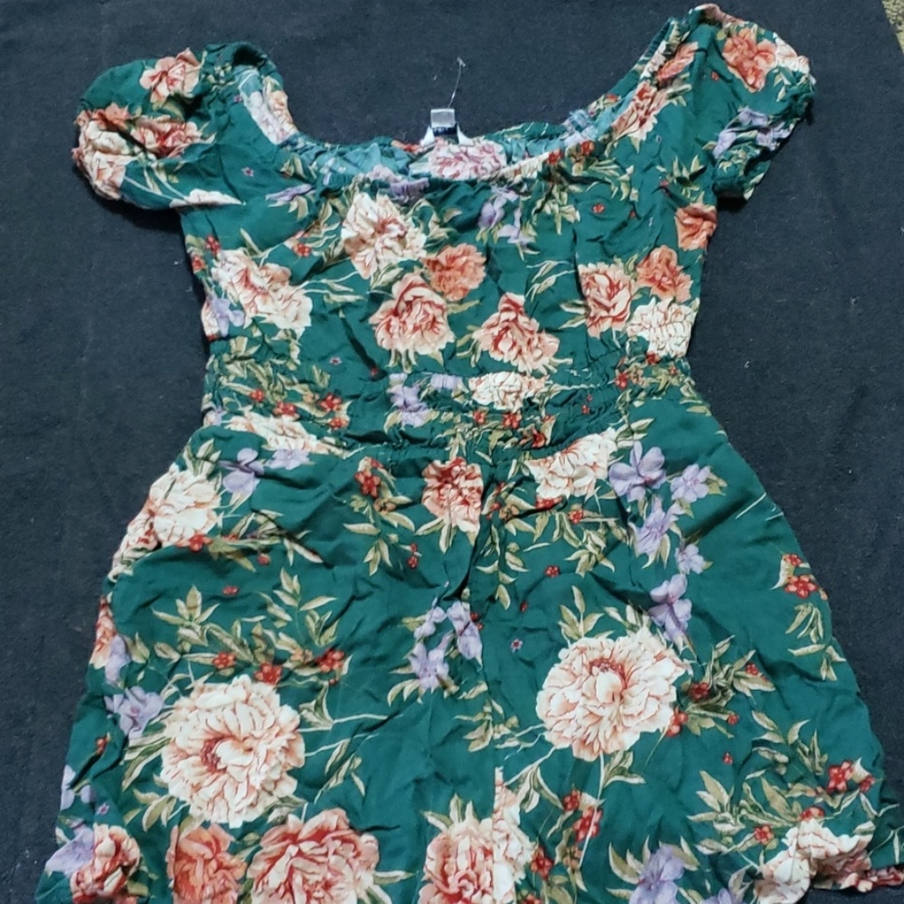 Green Floral Romper